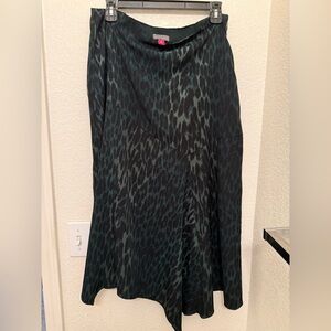 Vince Camuto Asymmetrical Black and Green Skirt